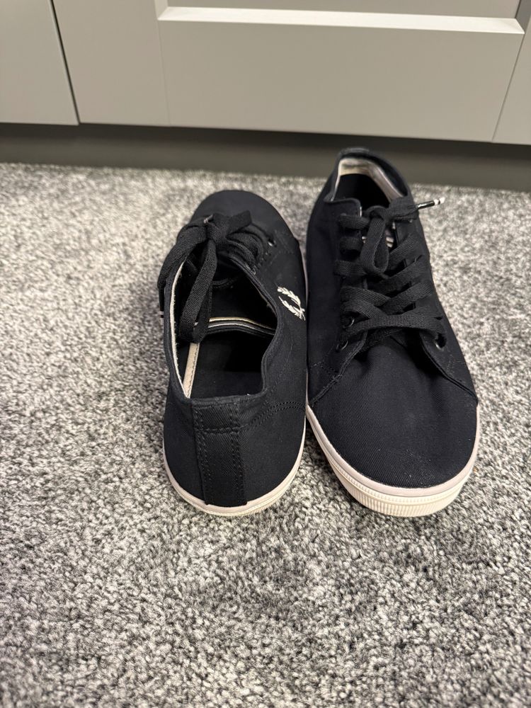Fred Perry Black Canvas Sneakers 4