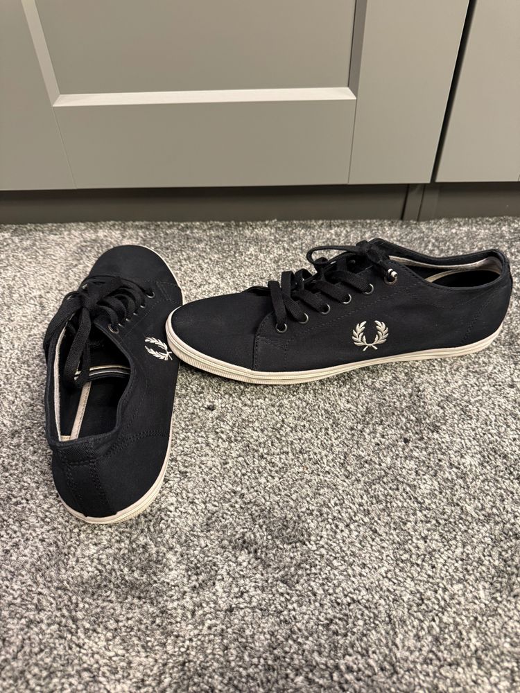 Fred Perry Black Canvas Sneakers 5