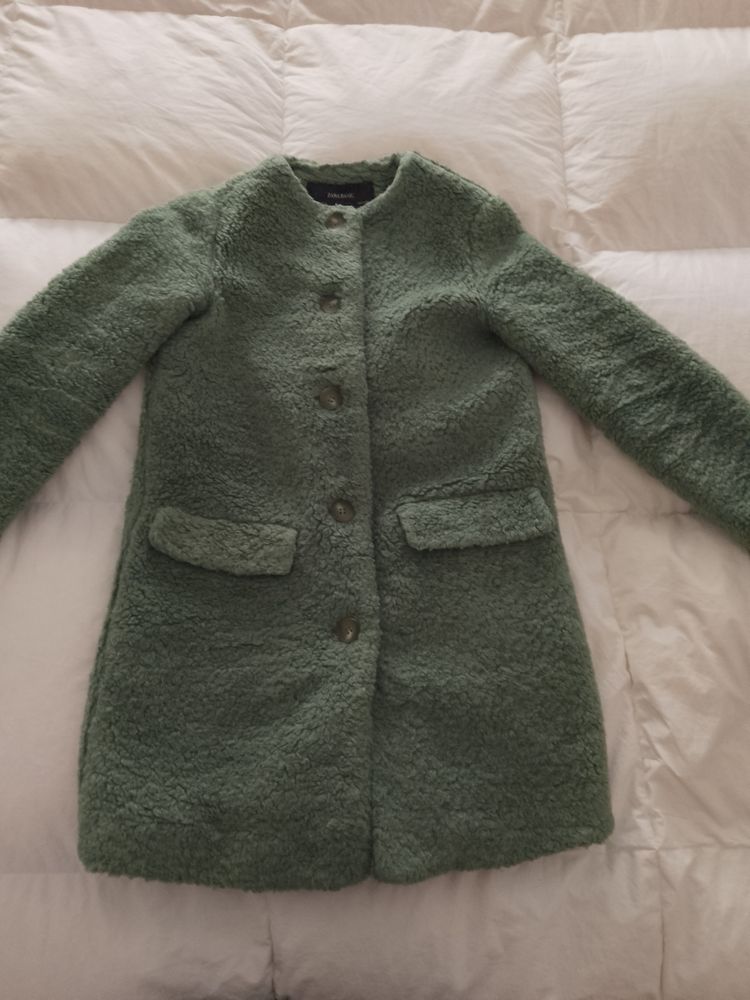 Zara Green Textured Coat product image