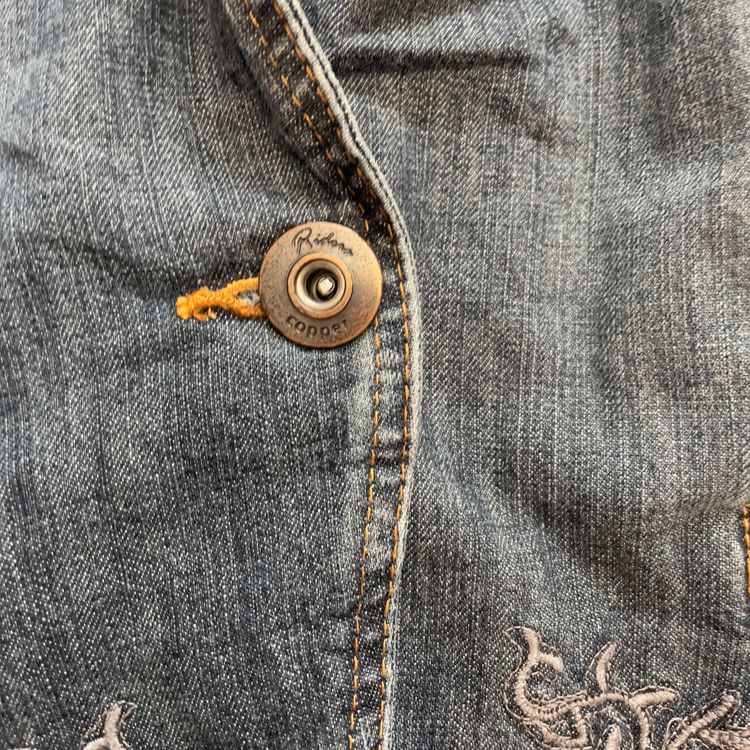 2000s  Dark Denim Embroidered Jacket image 8