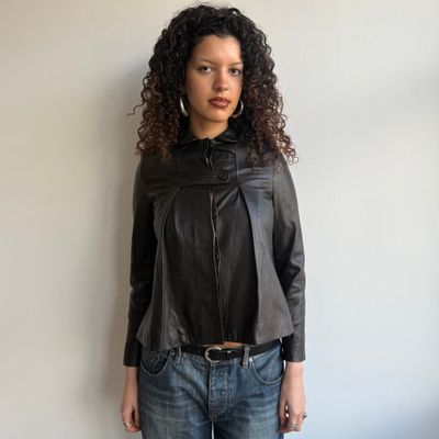 Chloé leather peacoat - Size XS