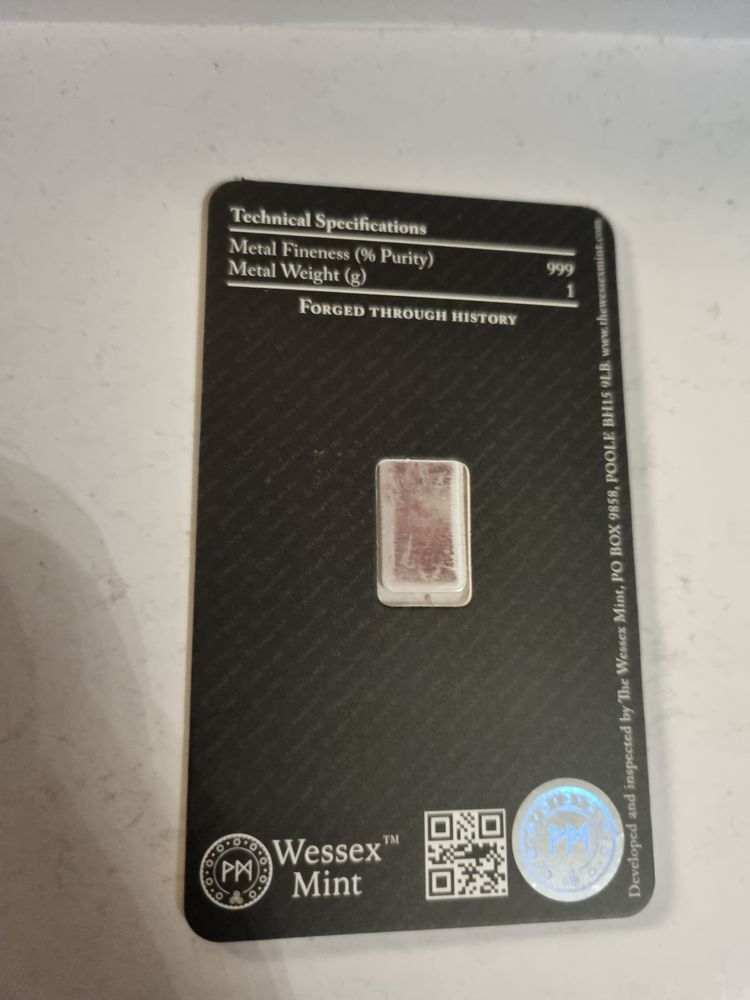 Archangle wessexMint 1G 999 Solid Silver Bar obraz 2