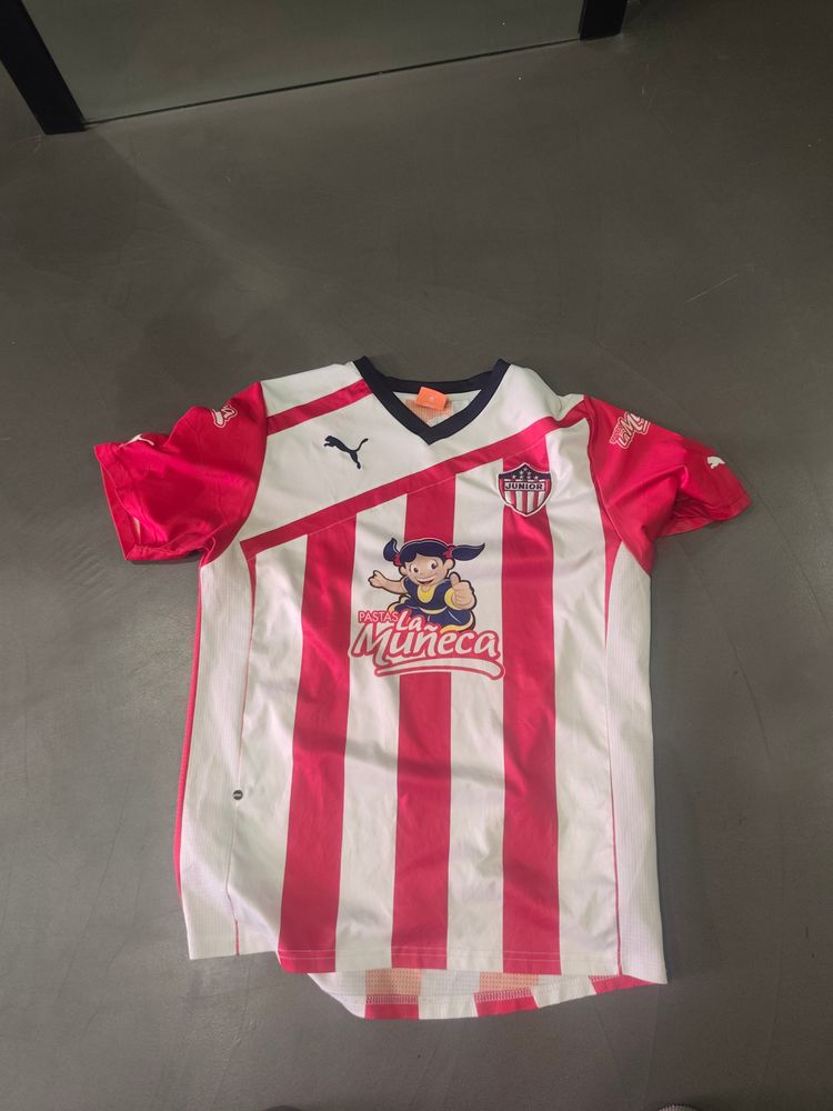 Puma Red And White Striped Sports Jersey