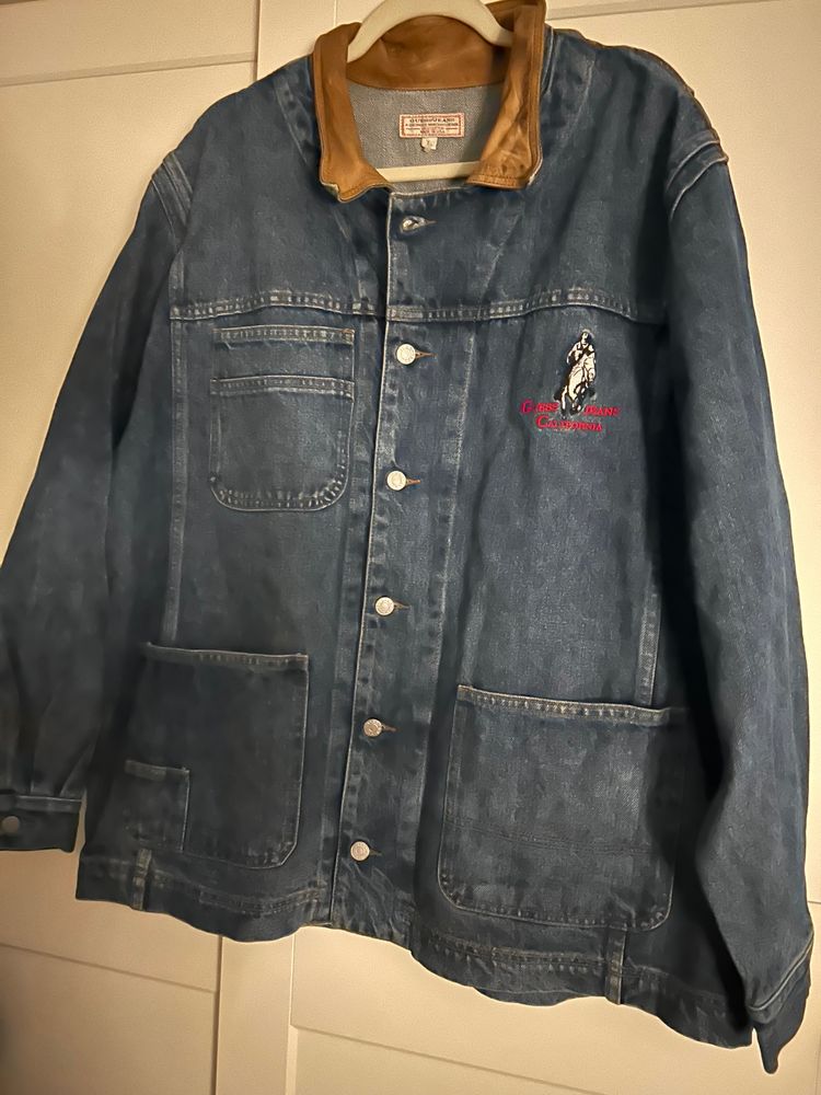 Guess Vintage Guess Jeans denim jacket with leather collar product image