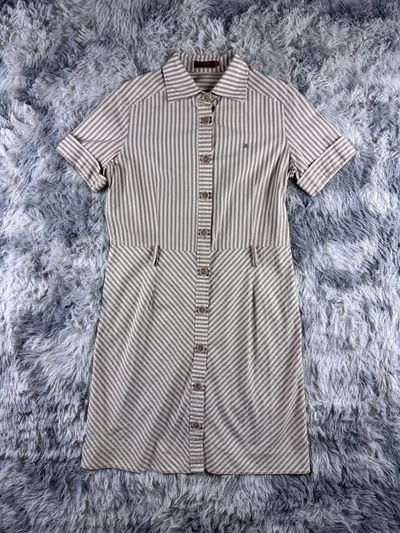 striped button-up dress Burberry