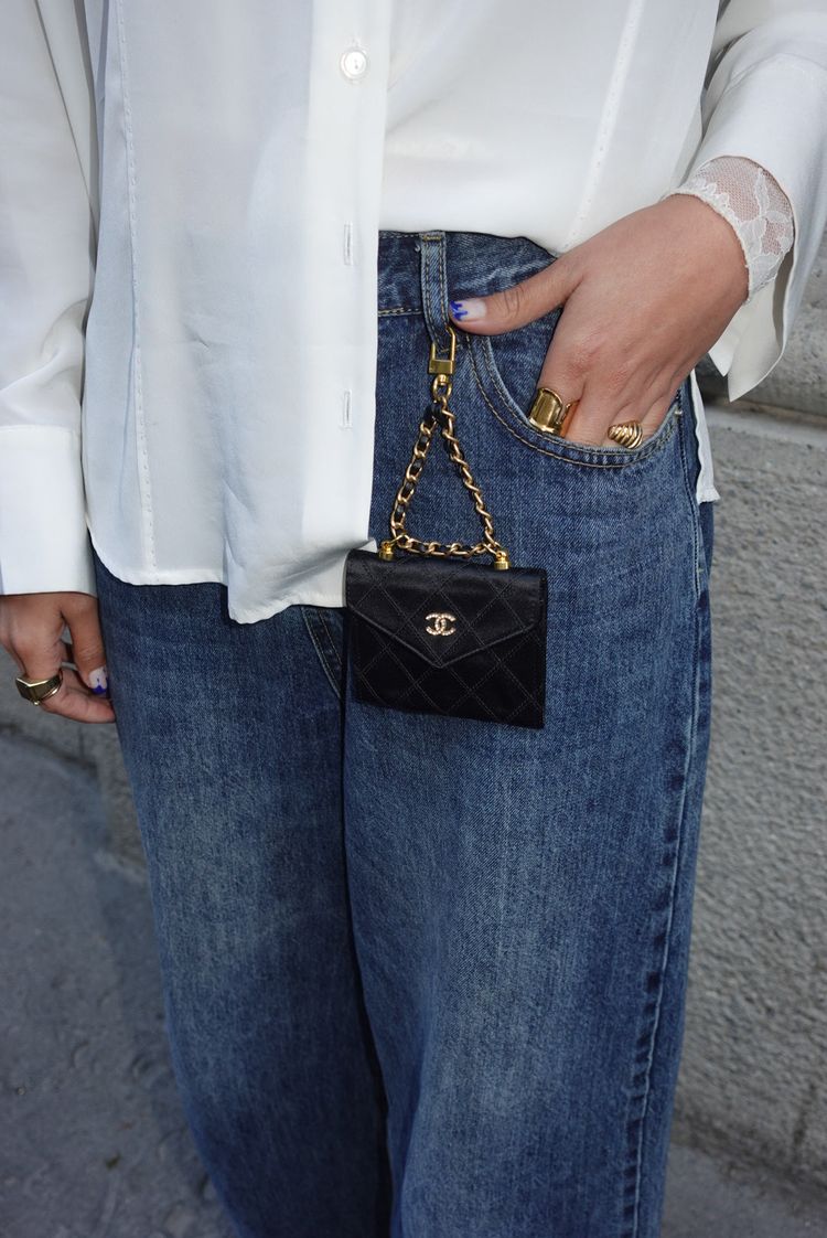 Chanel Re-Worked Chanel Timeless Satin Vintage Mini Wallet With Chain product image