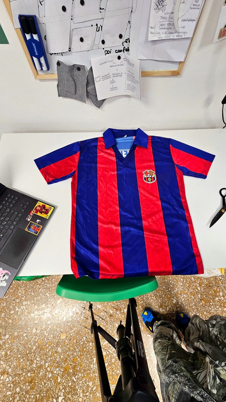 Braca Lineker Red And Blue Striped Football Jersey image 2