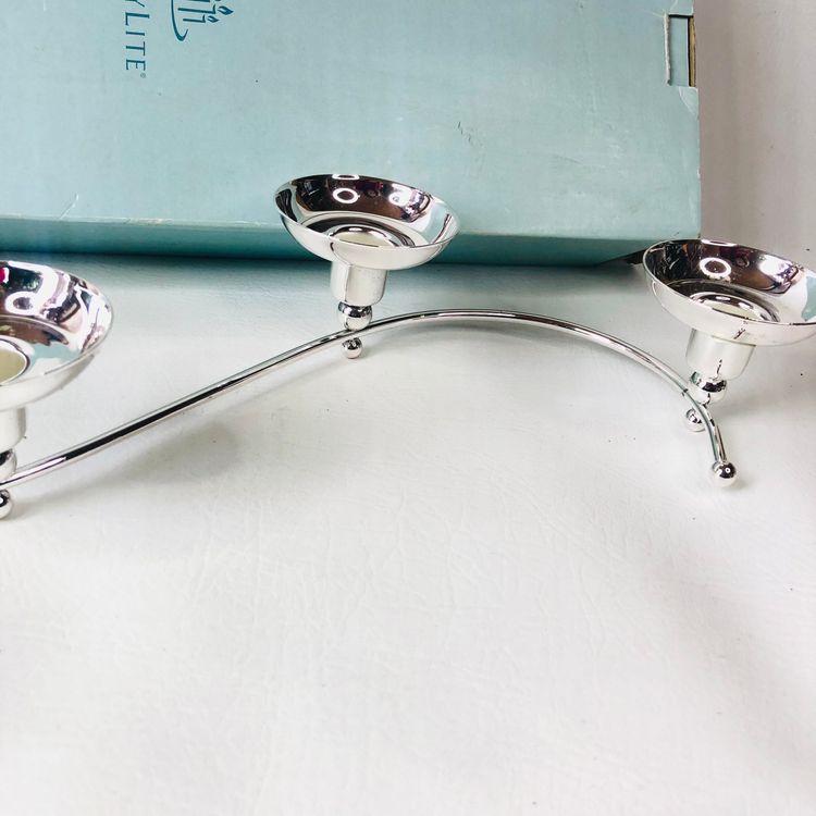 PartyLite P8323 Silver-plated Tealight Candle Holder Snake-shape Table Decor New 12