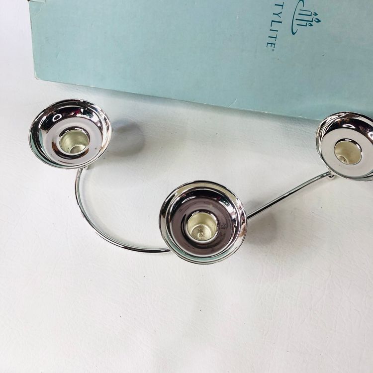 PartyLite P8323 Silver-plated Tealight Candle Holder Snake-shape Table Decor New 11