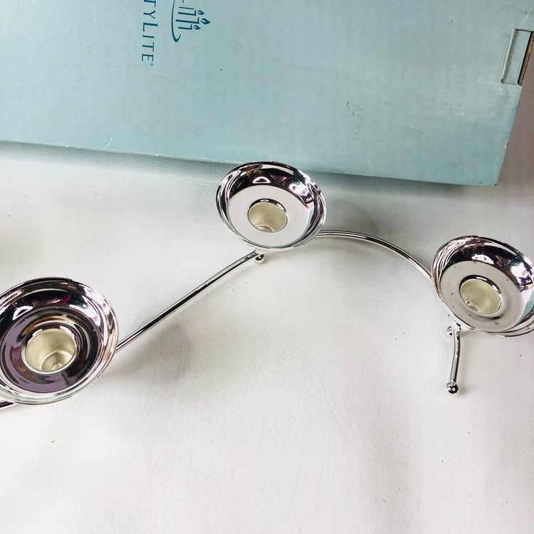 PartyLite P8323 Silver-plated Tealight Candle Holder Snake-shape Table Decor New 18