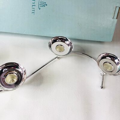 PartyLite P8323 Silver-plated Tealight Candle Holder Snake-shape Table Decor New 18