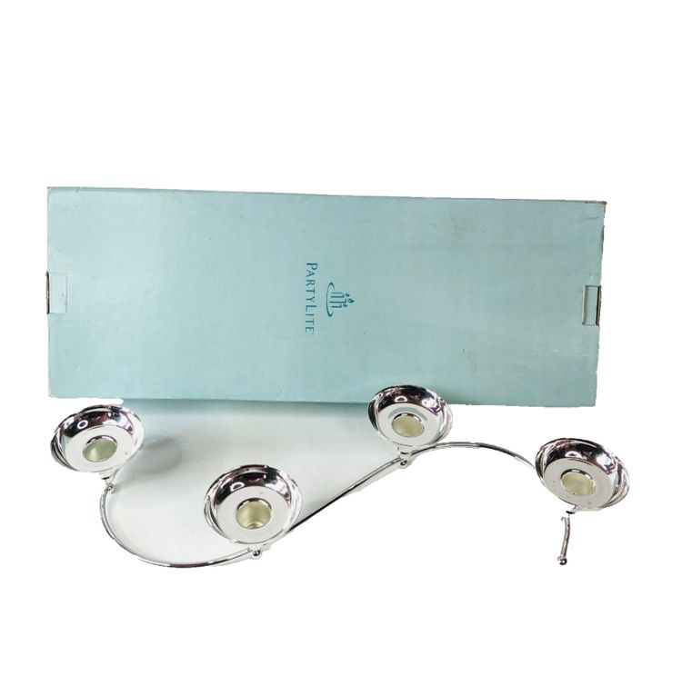 PartyLite P8323 Silver-plated Tealight Candle Holder Snake-shape Table Decor New 1