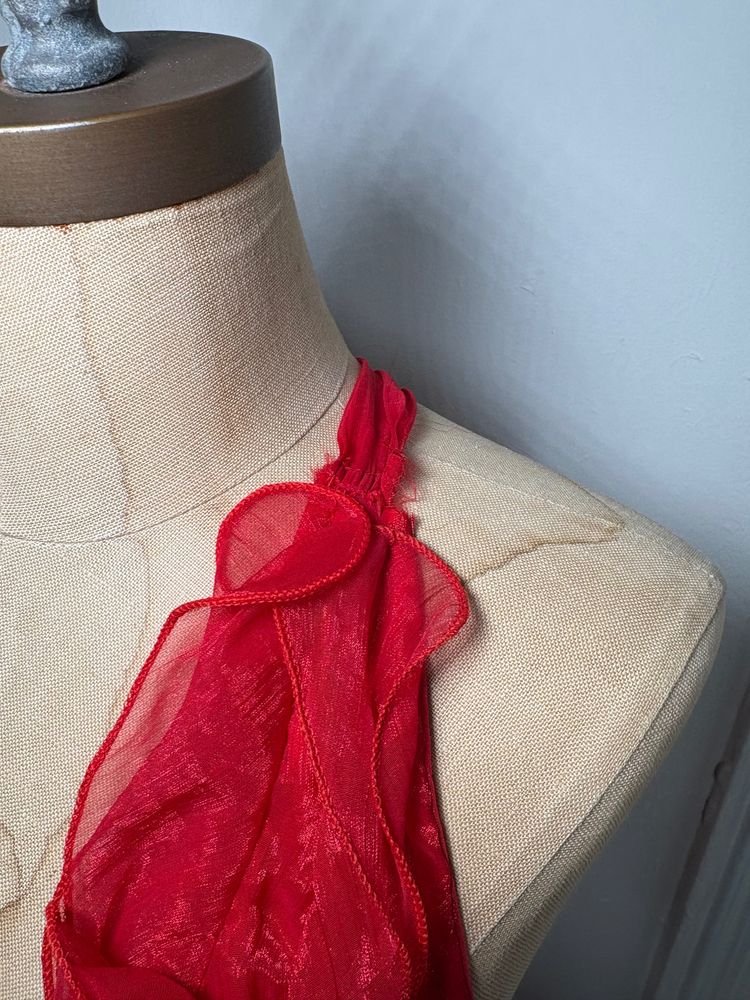 Y2K ruffled halter Top 8