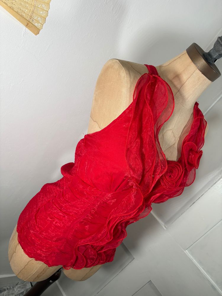 Y2K ruffled halter Top 2