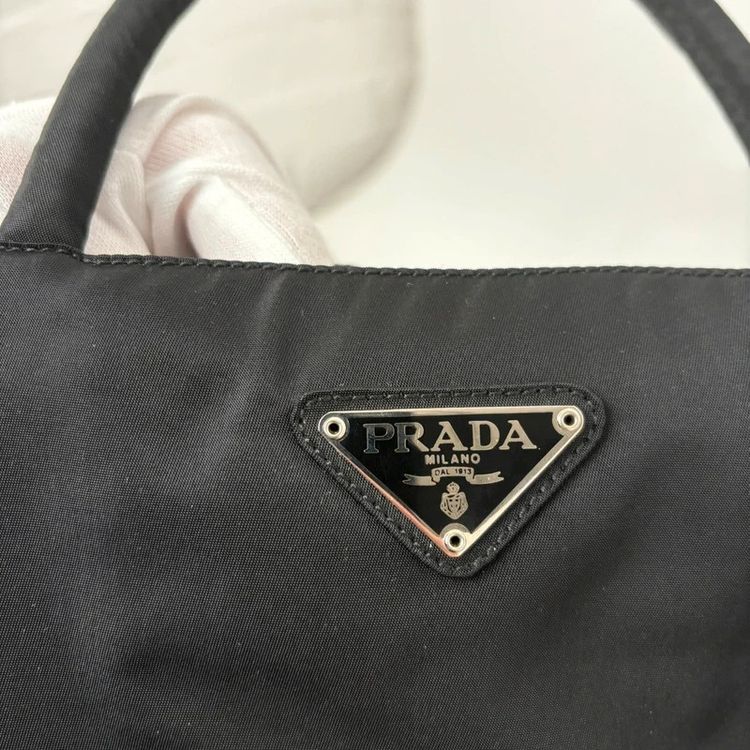 Prada Tessuto Vintage Black Nylon Tote Bag image 5