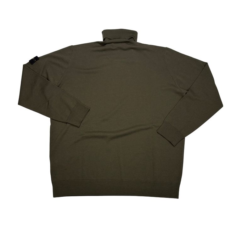 Stone Island Green Compass Patch Turtle Neck Jumper