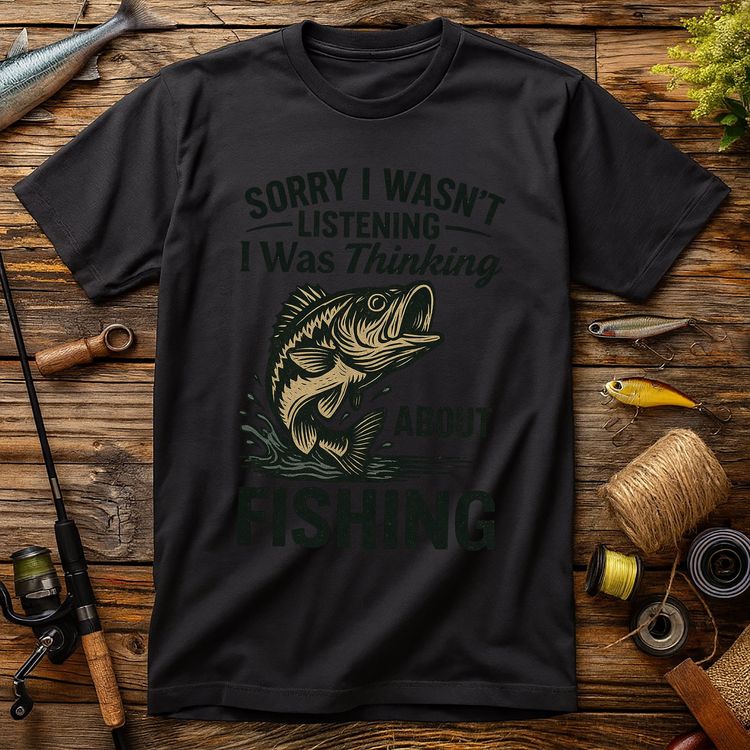 Thinking About Fishing (47) T Shirt image 2
