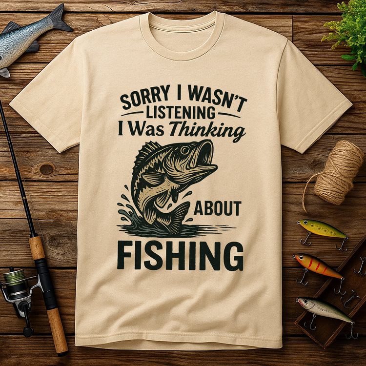 Thinking About Fishing (47) T Shirt image 7
