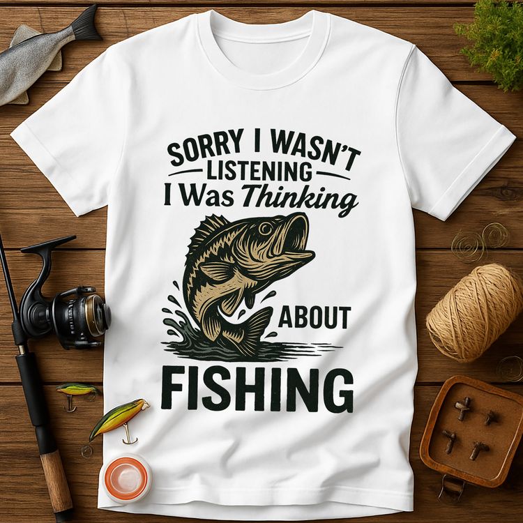 Thinking About Fishing (47) T Shirt image 4