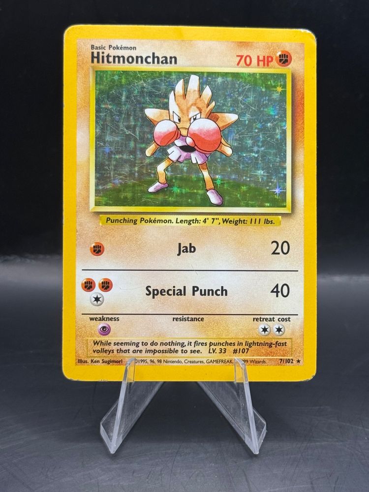 Pokemon Base Set Hitmonchan Holo 7/102 H/P