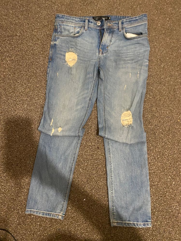 Light Blue Distressed Jeans imagen 6