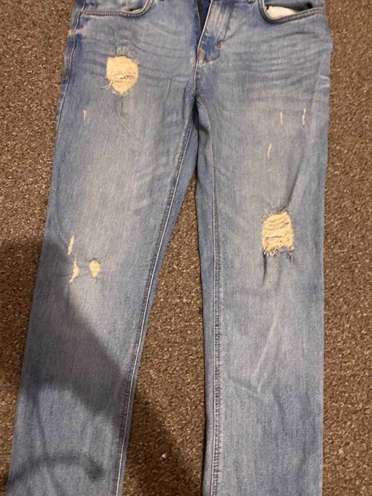 Light Blue Distressed Jeans imagen 5