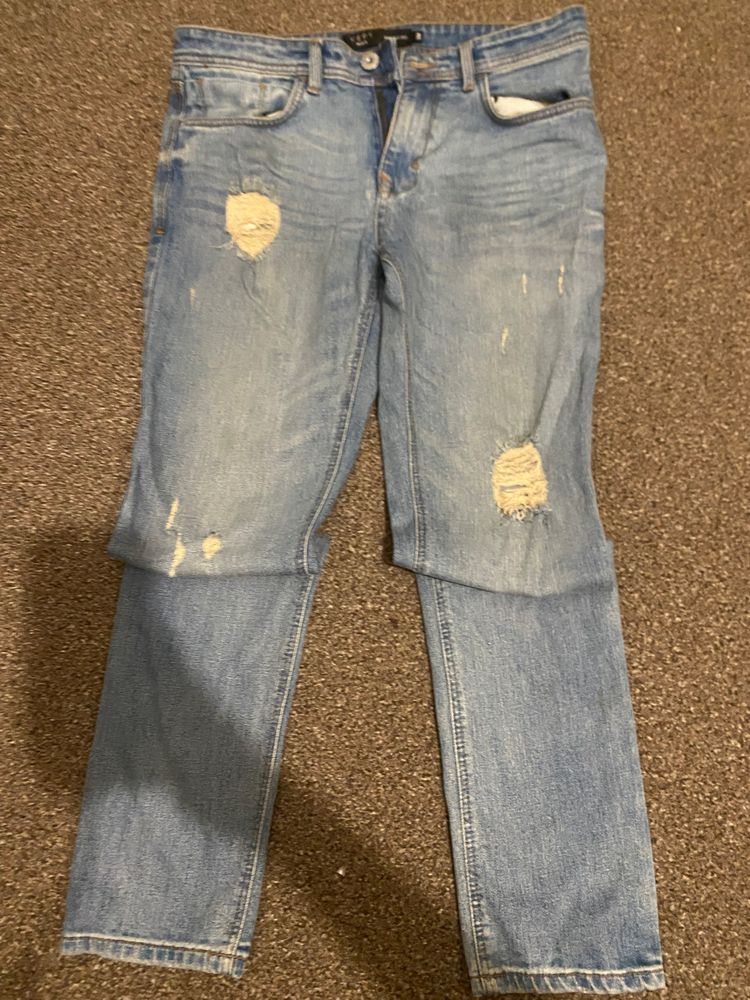 Light Blue Distressed Jeans imagen 7