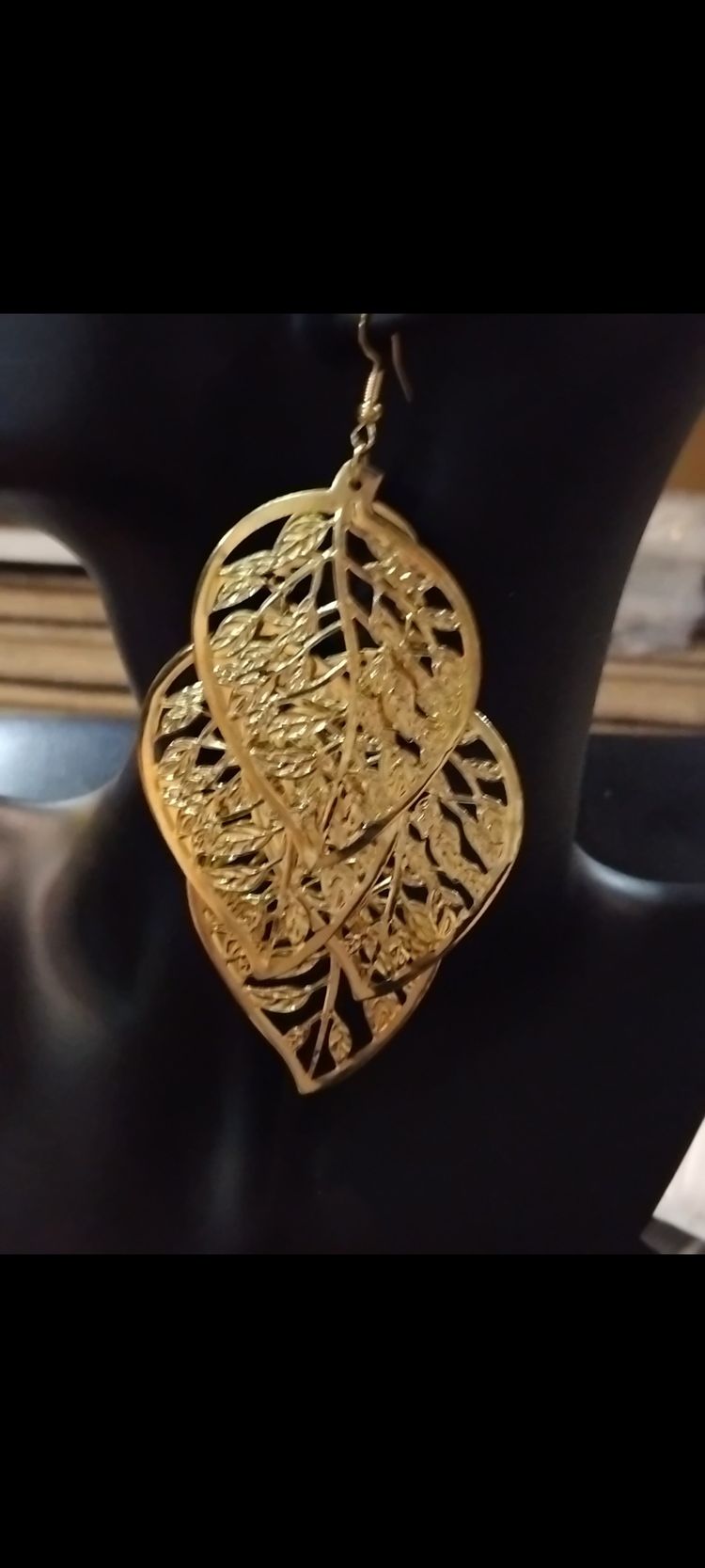 Gold Leaf-Shaped Earrings image 1