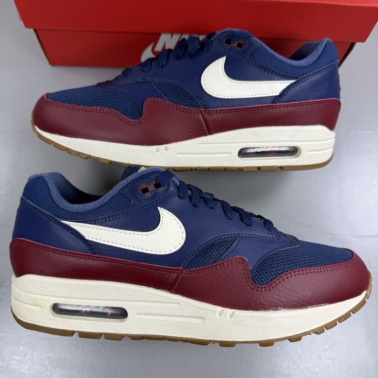 Size 7 - Nike Air Max 1 Navy Team Red Sail Gum Trainers AH8145-400 image 6