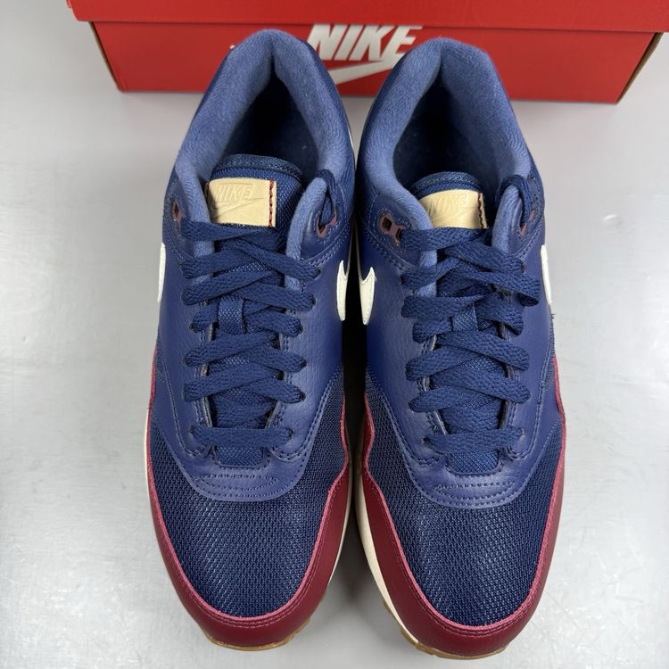 Size 7 - Nike Air Max 1 Navy Team Red Sail Gum Trainers AH8145-400 image 7