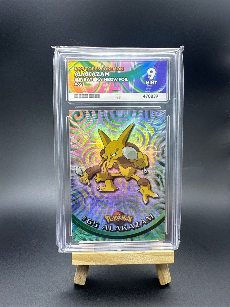 Immagine di ACE 9 1999 Topps Pokemon Alakazam Sunrays Rainbow Foil Card 1