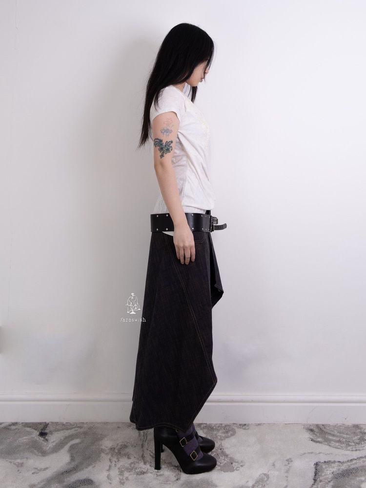SDEER IVORY ASYMMETRIC DRAPED PANEL TEE 10