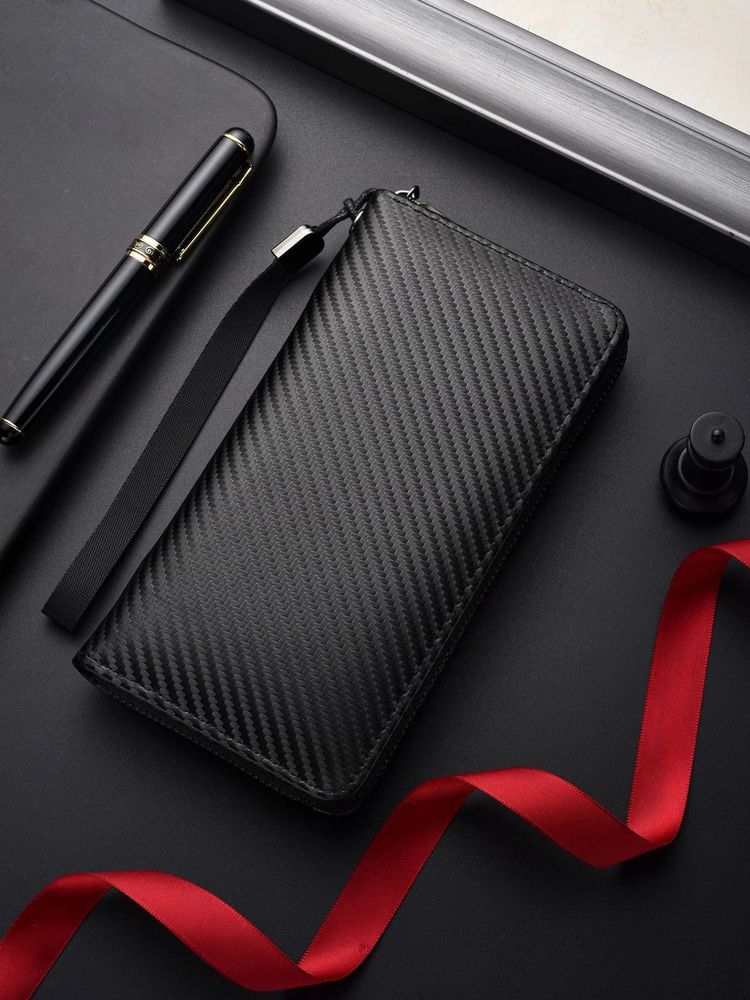 Black Zip-Around Wallet obraz 2