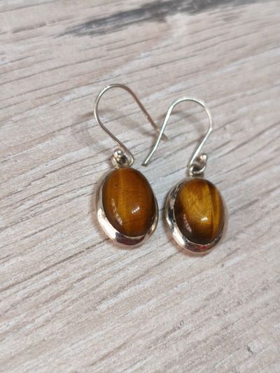 Pendientes plata de Ley 925 - OJO DE TIGRE-