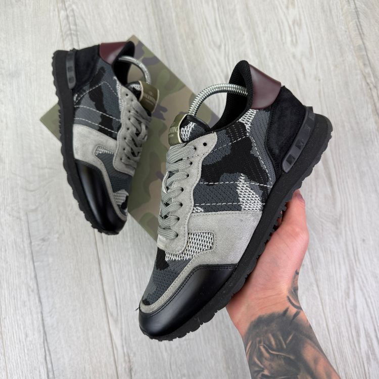 Valentino Valentino Men’s Black & Grey Camo Mesh Rockrunner Trainers - Uk 7 product image