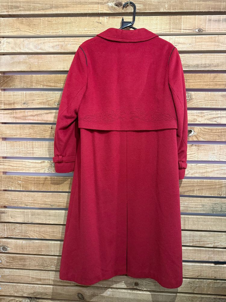 Vintage 80s Wool Pea Coat. Red. Free sizing. obraz 3