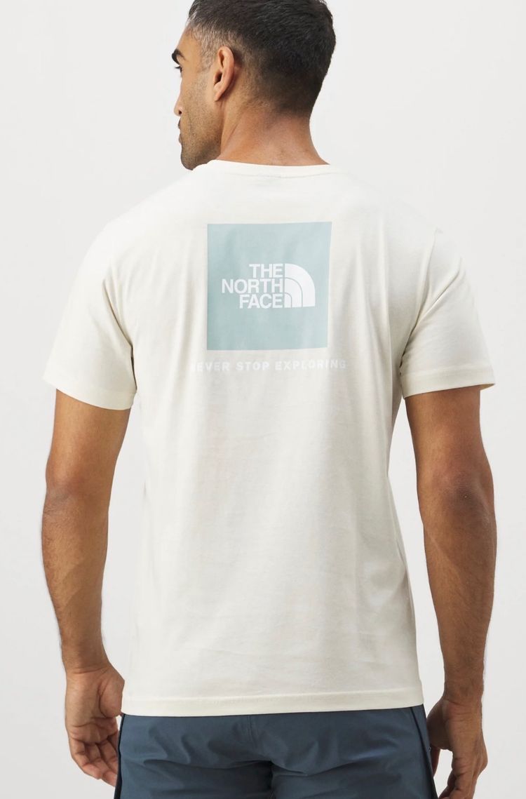 The North Face Men'S M SS BOX NSE TEE  - white dune/muted pine