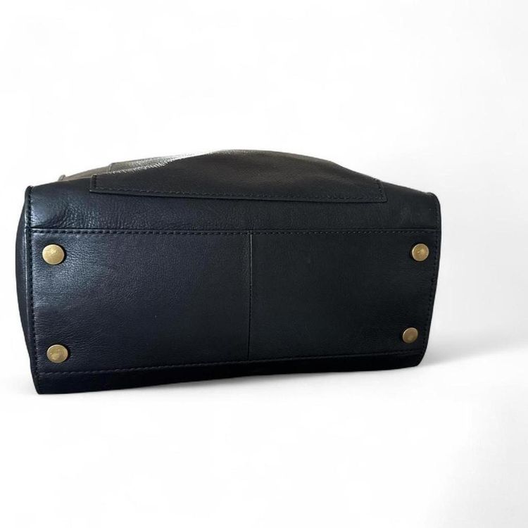 Fossil Black Leather Tote Bag imagen 5