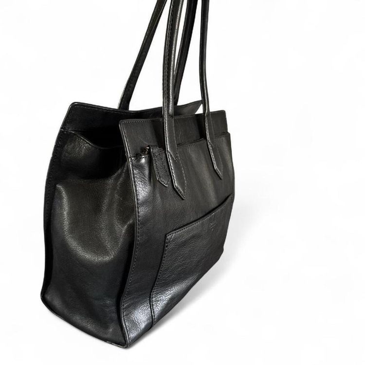 Fossil Black Leather Tote Bag imagen 3