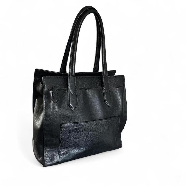 Fossil Black Leather Tote Bag imagen 2