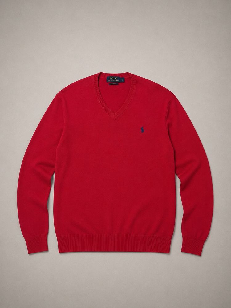 Polo Ralph Lauren Red V-Neck Sweater