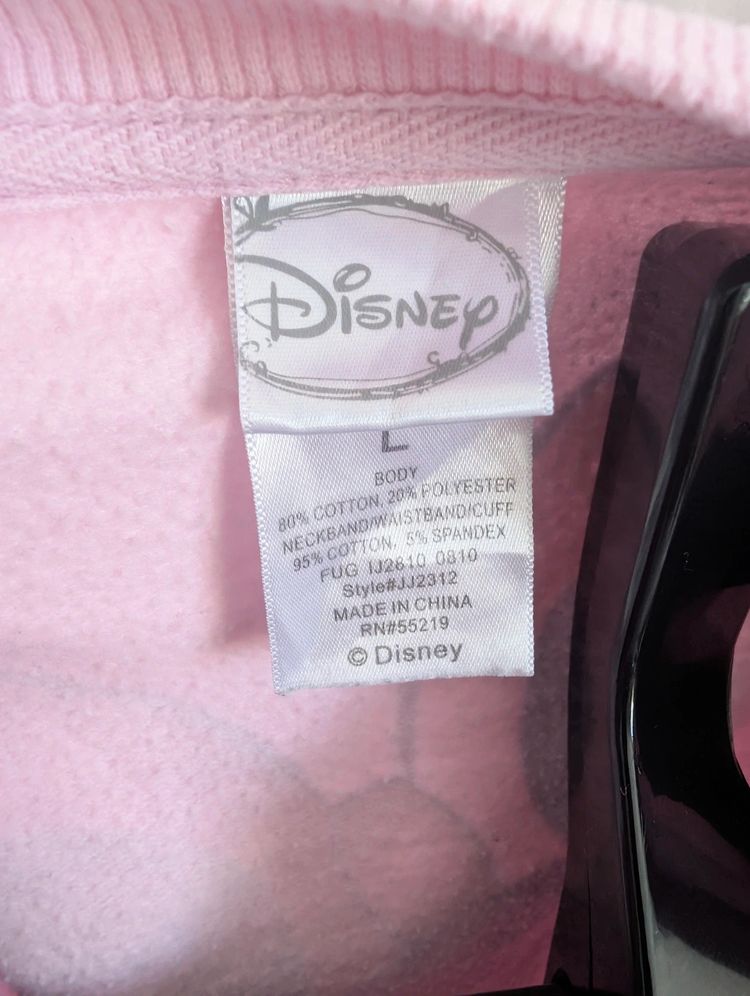 Immagine di Disney Minnie Mouse Sweatshirt Pink Large L Distressed Retro Graphic Jumper (kids) 4
