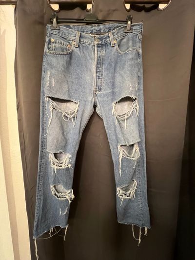 Levi'S Distressed Blue Jeans mercato U.S.A. 1994 M/34