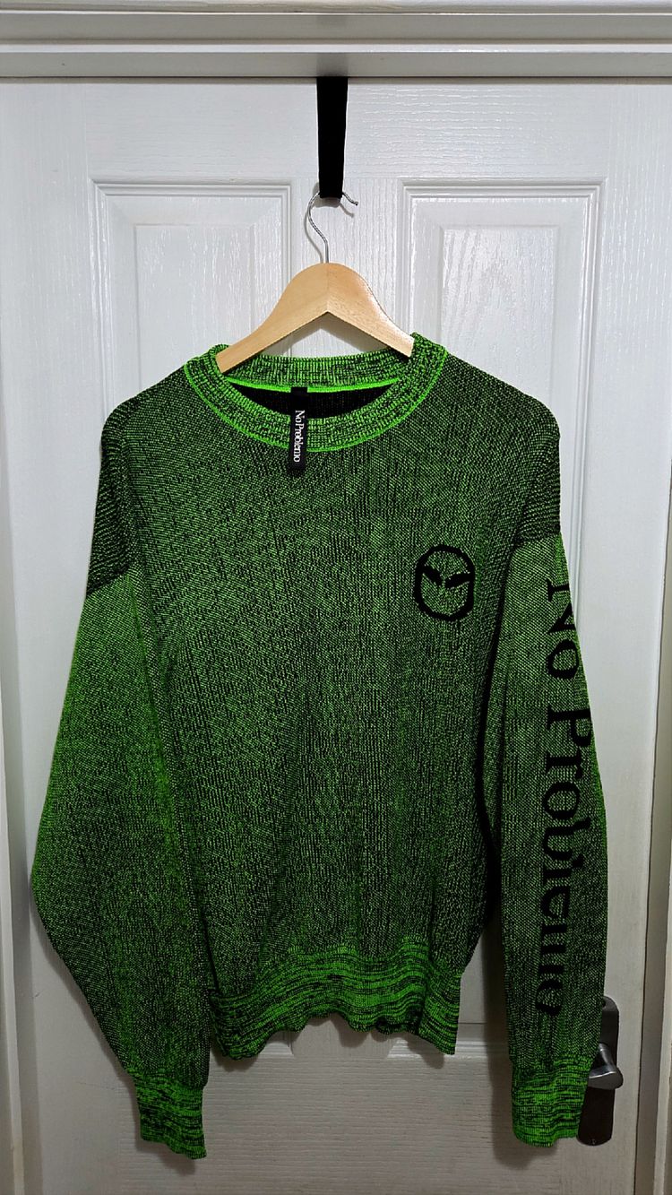No Problemo Green Knit Sweater Medium image 1