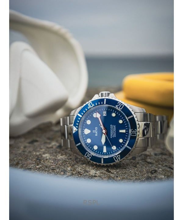 Ratio FreeDiver Sapphire Stainless Steel Blue Dial Automatic RTF043 200M Mens Watch image 3