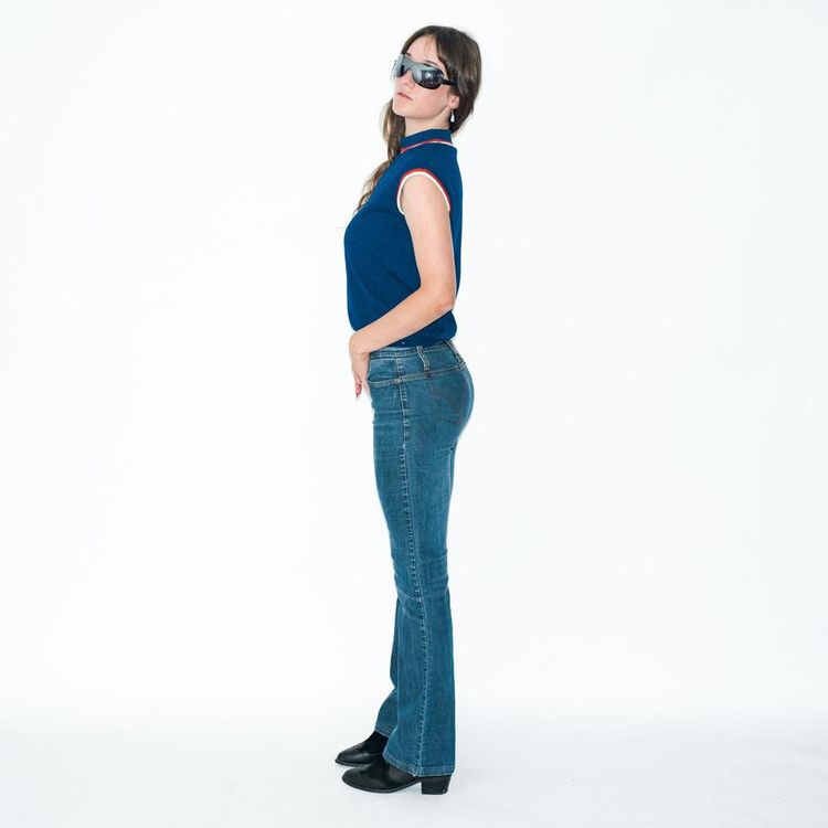 Vintage 90s cute turtleneck vest in blue image 2