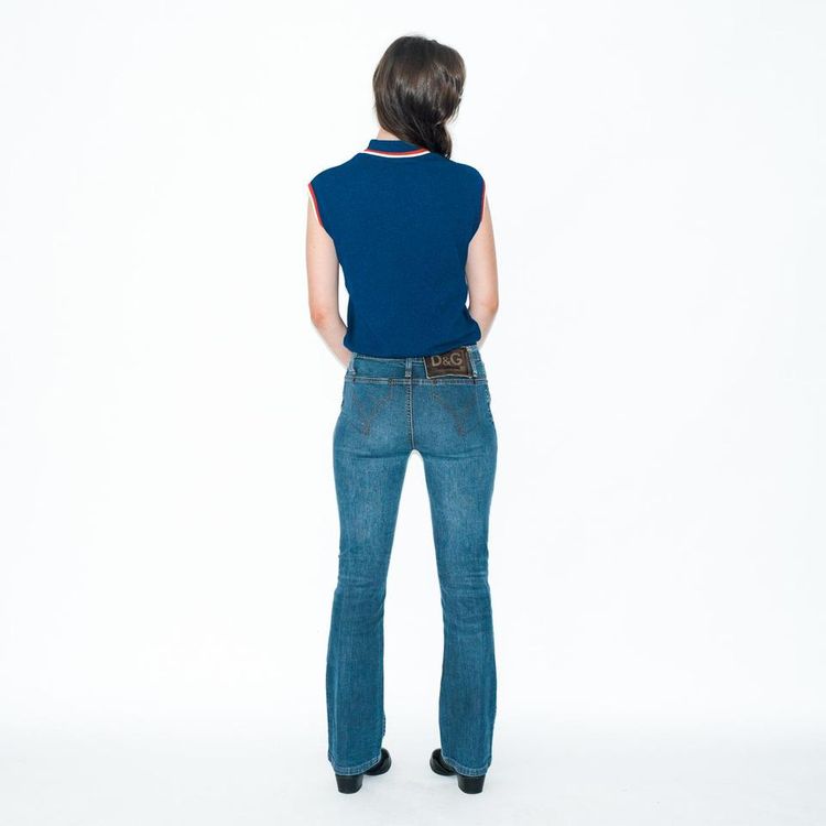Vintage 90s cute turtleneck vest in blue image 3