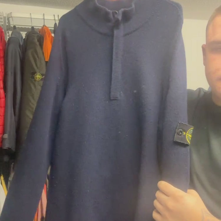 Jump Stone Island NAvy 1/4 Zip Knit Jumper L 889479 product image