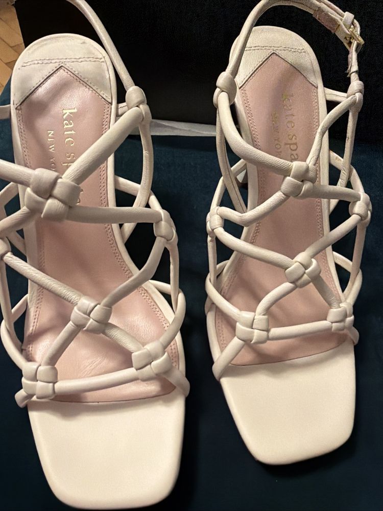 Kate Spade Coco Leather Strappy Leather Sandals Cream Uk 6.5 BNIB image 6