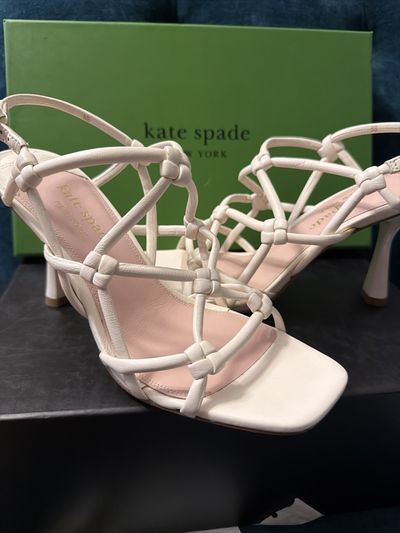 Kate Spade Coco Leather Strappy Leather Sandals Cream Uk 6.5 BNIB